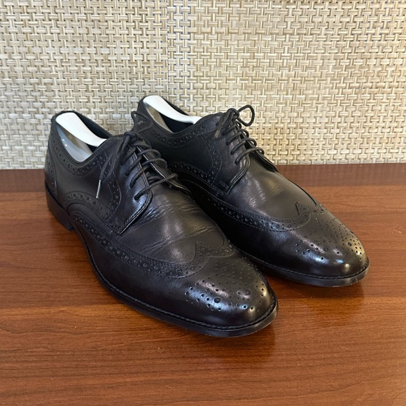 🌟HP🌟Nunn Bush Black Leather Nelson Wingtip Dress Casual Oxford 10M - Picture 2 of 13